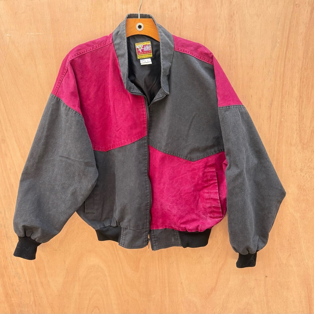 Vintage Colorblock Jacket in Pink and Gray